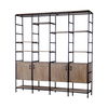 Darius 82L x 16.5W x 90H Medium Brown Wood and Metal Multi-Shelf Shelving Unit thumbnail 0