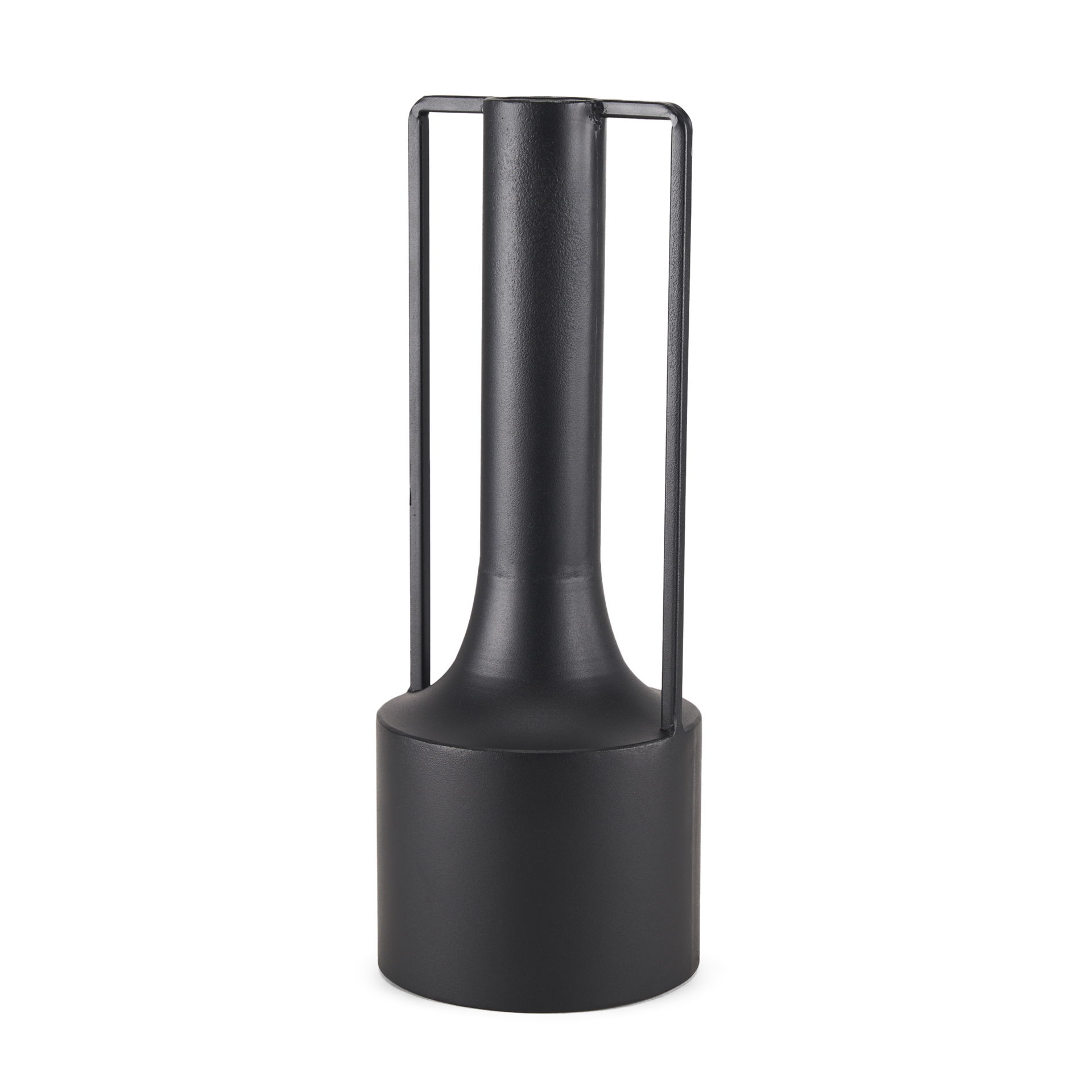 Tovi Tall Matte Black Narrow Metal Vase large image 