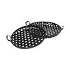 Lito (Set of 2) Black Woven Metal Round Serving Trays, Decorative Tray by Mercana, 26.77" length x 23.82" width x 5.51" height thumbnail 1