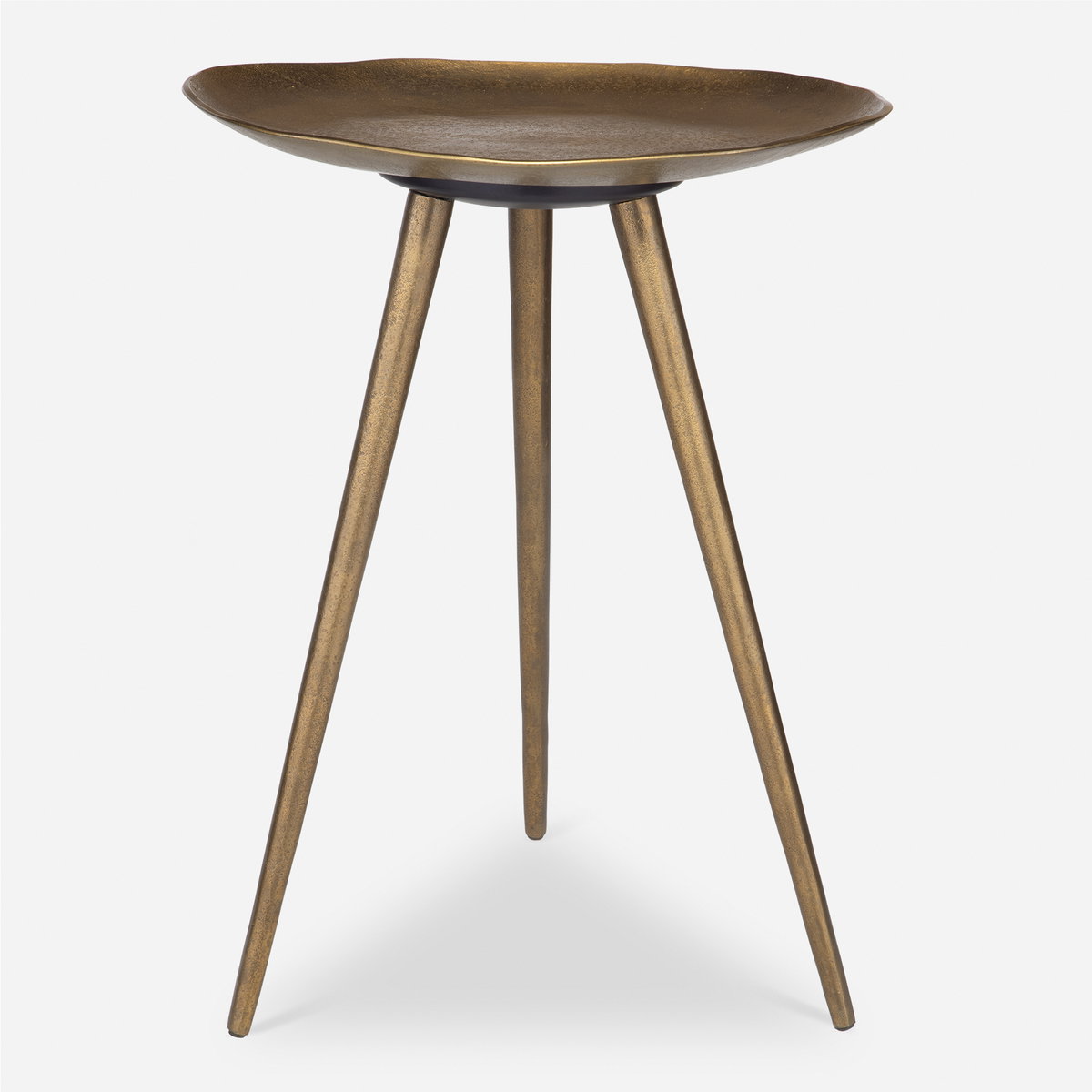 Lily Pad Antique Brass Accent Table, Side & End Table by Uttermost, 16" width x 21" height x 16" depth View 1