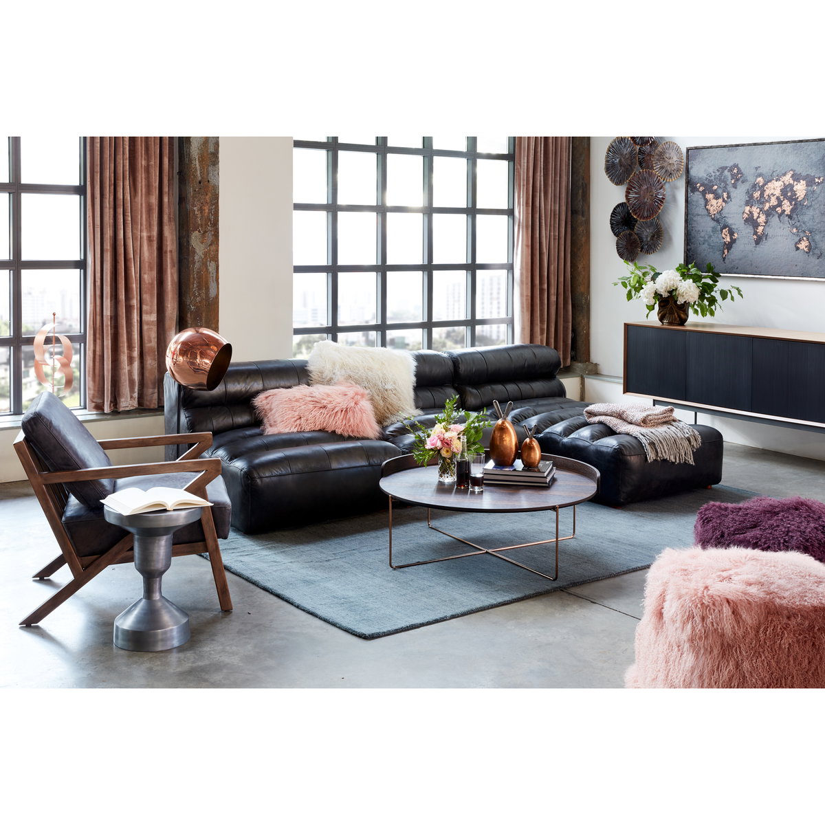 Araya Sideboard Brown, Cabinets & Sideboard by Moe's Home, 87" width x 33" height x 20" depth View 8