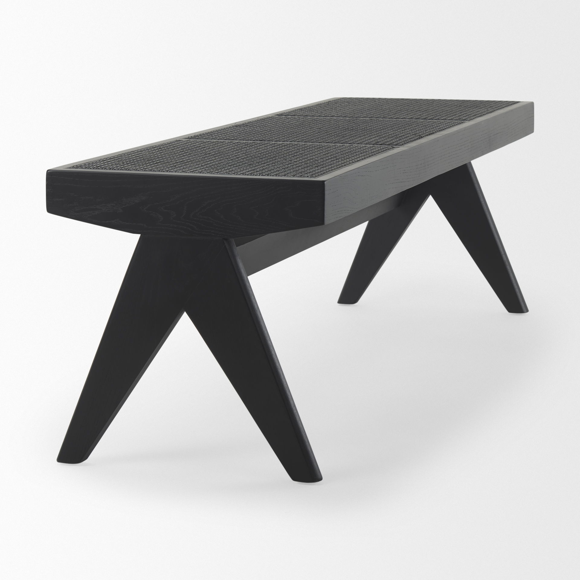 Arvin  Black Wooden Bench large image 