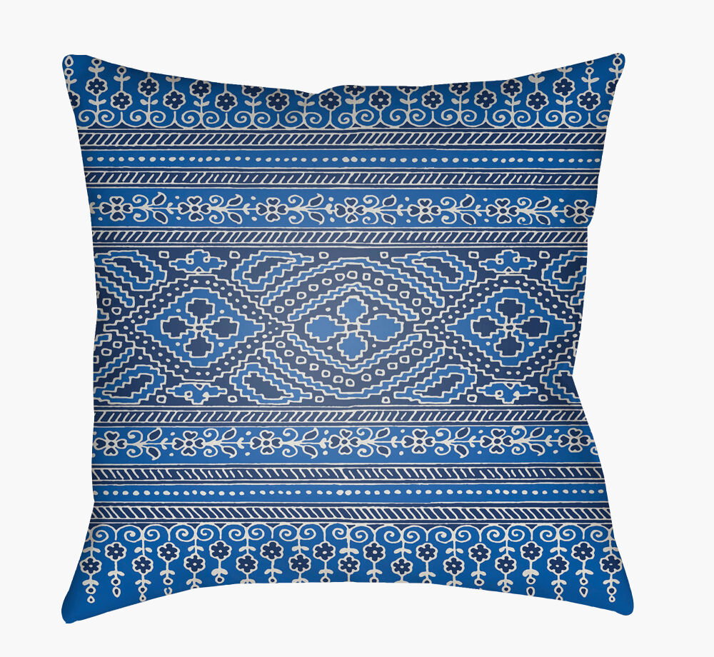 Indigo Blues Accent Pillow, Decorative Pillow by Surya, 18" length x 18" width