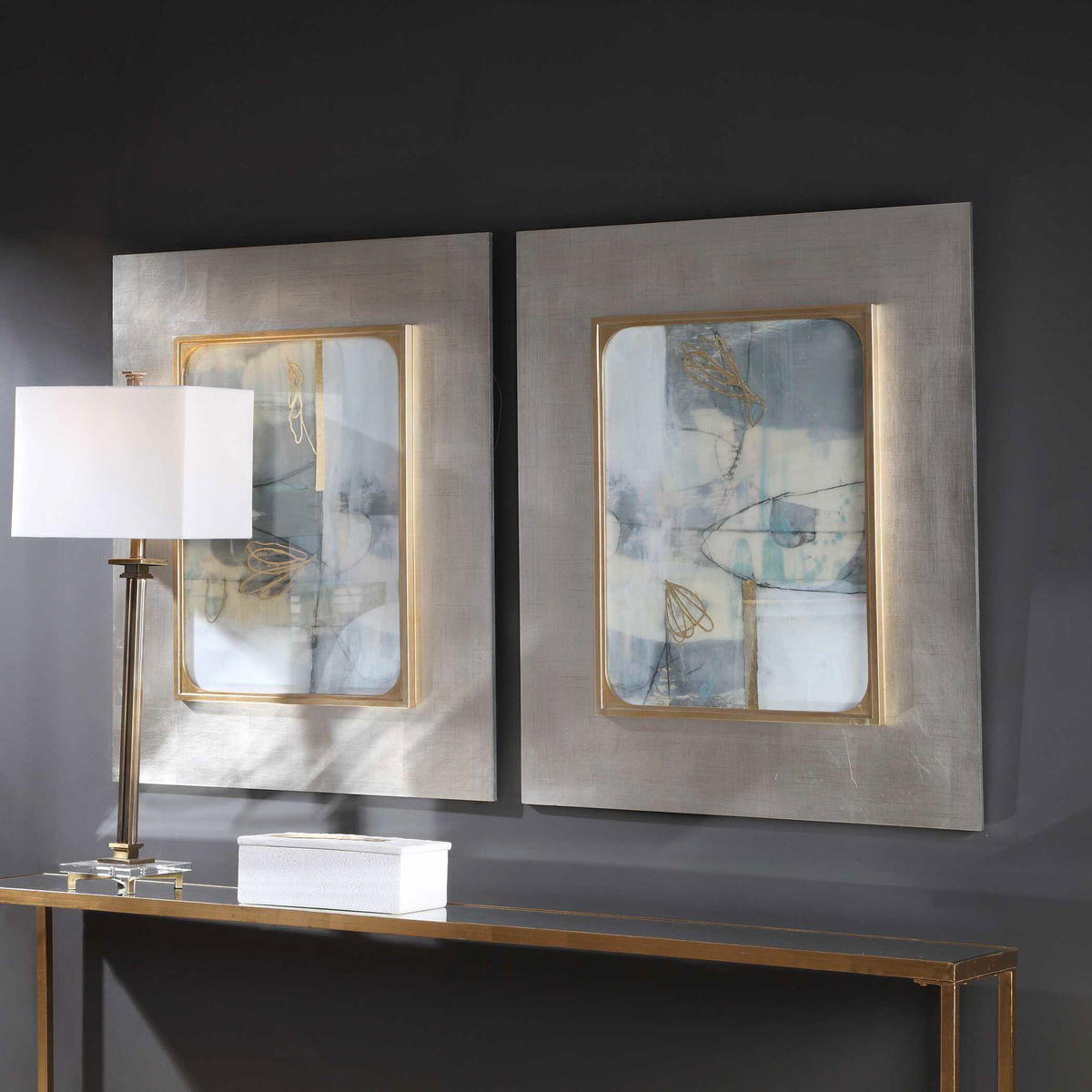 Gilded Whimsy Abstract Prints Set/2, Art by Uttermost, 30.5" width x 36.5" height x 1.25" depth View 4
