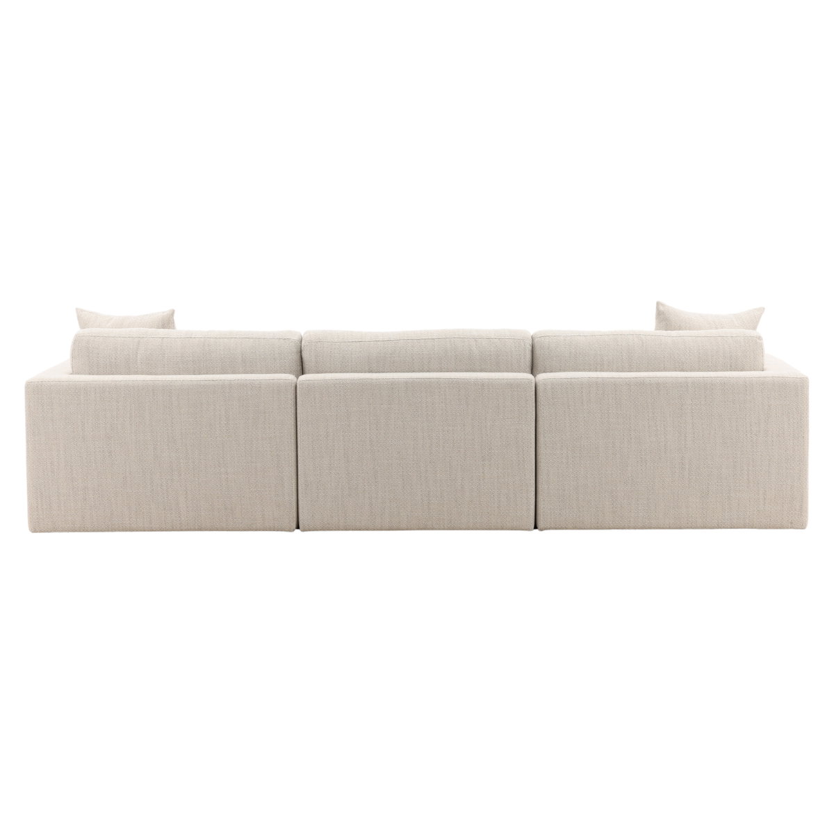 Erica Chaise Sectional Taupe, Sectional Sofa by Dovetail, 116.75" width x 24.5" height x 63.75" depth View 4