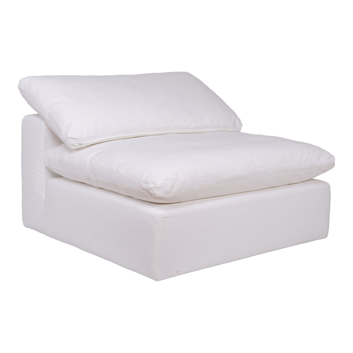 Clay Slipper Chair Cream White, Accent Chair by Moe's Home, 44.5" width x 32.5" height x 44.5" depth View 2