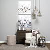Beacon 20.5'H Cream Fabric with Metal Tacks Round Ottoman, by Mercana, 19.69" length x 19.69" width x 20.75" height thumbnail 3