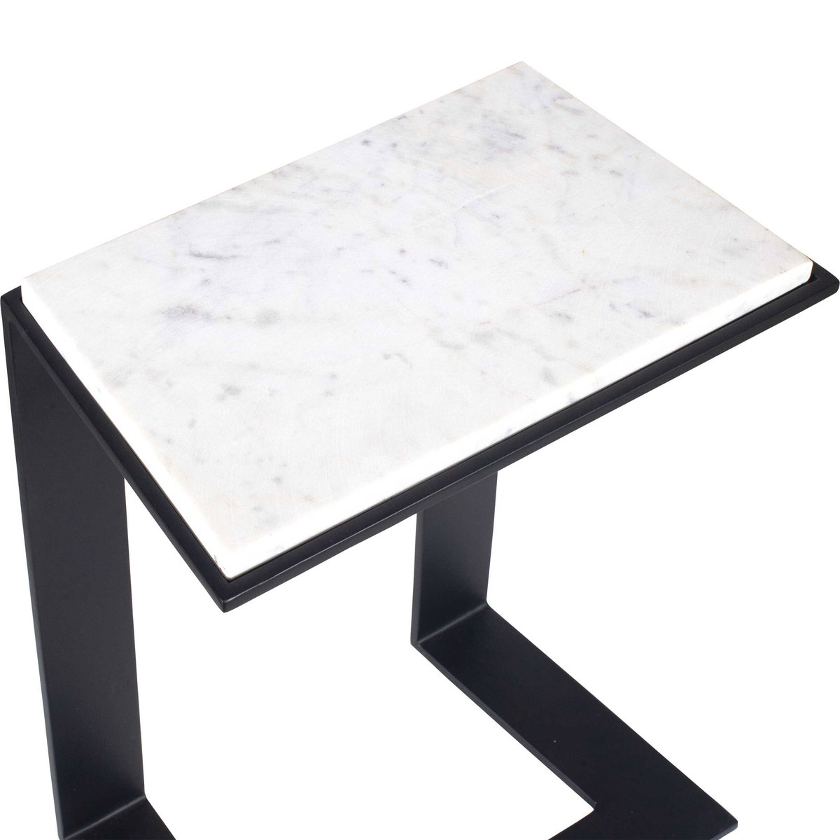 Kenora White Marble Accent Table, Furniture by Uttermost, 18" width x 22.5" height x 11.75" depth View 9