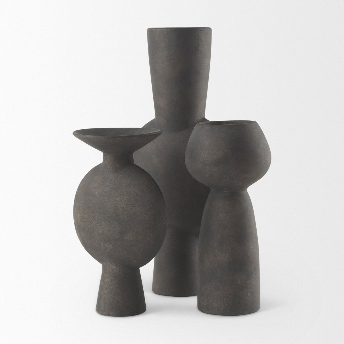 Kaz  Earthy Brown Ceramic Vase, by Mercana, 8.27" length x 3.94" width x 16.73" height View 13