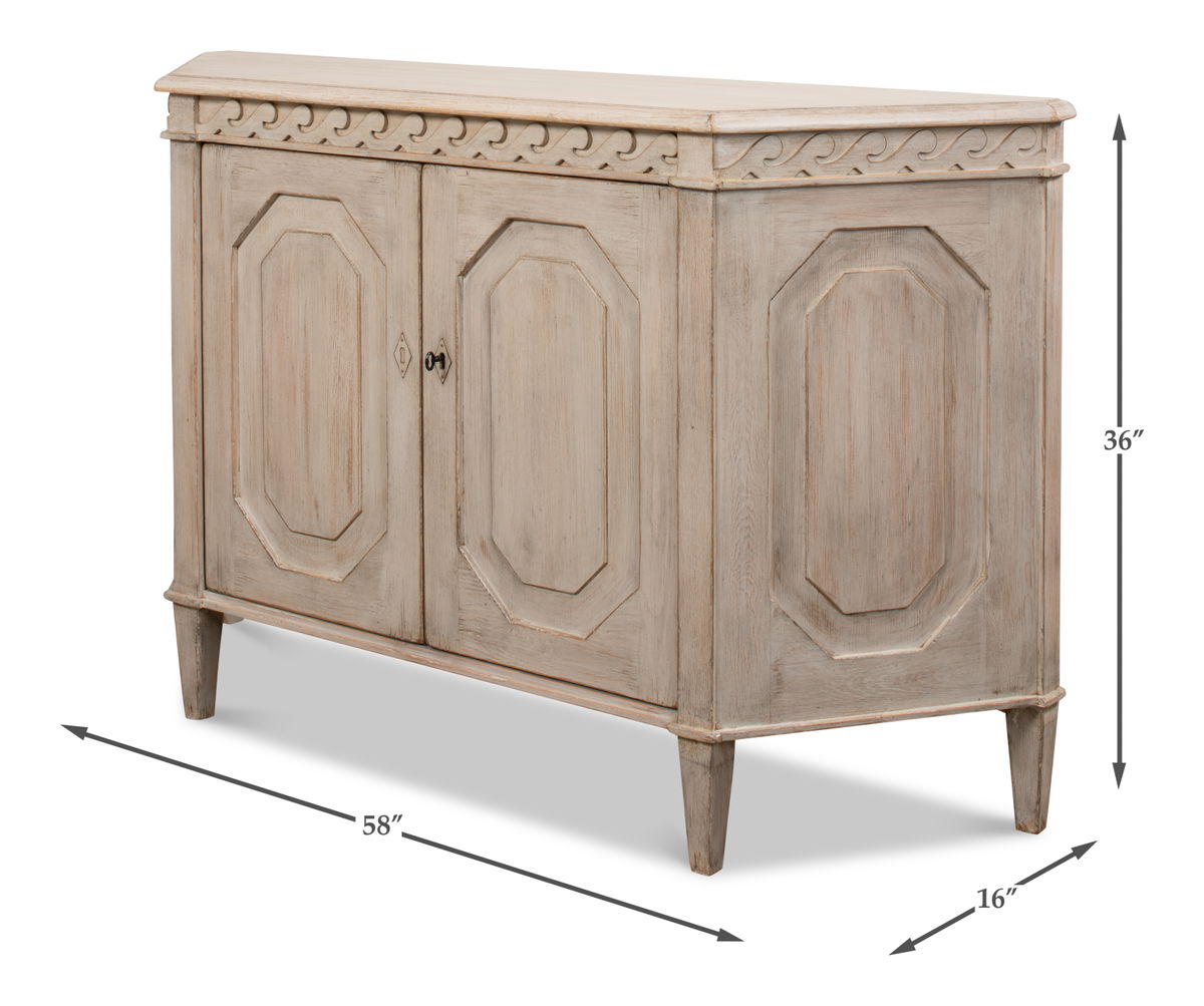 Wrenn Credenza  Stone Grey, by Sarreid, 1'4" length x 4'10" width x 3' height View 13