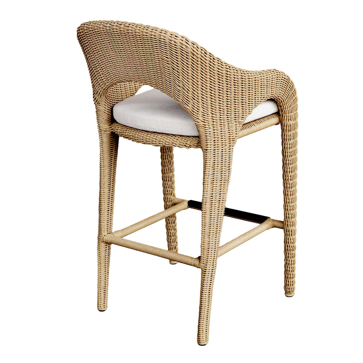 Kavali Outdoor Wicker Barstool, Furniture by Uttermost, 23" width x 42" height x 25.75" depth View 9