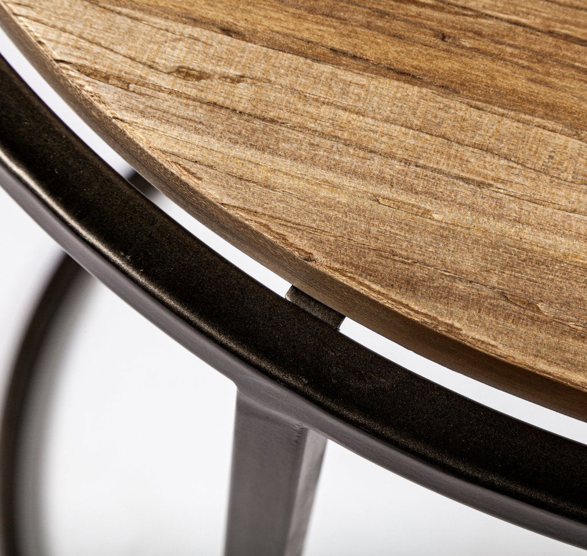 Glover (Set of 3) 20L x 20W Brown Wood Round Top with Metal Nesting Accent Tables, Side & End Table by Mercana, 20.08" length x 20.08" width x 26.38" height View 11