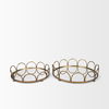 Lenore Round Metal/Mirror Tray Gold (Set of 2), Decorative Object by Mercana, 18.9" length x 18.9" width x 4.33" height thumbnail 2