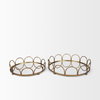 Lenore Round Metal/Mirror Tray Gold (Set of 2), Decorative Object by Mercana, 18.9" length x 18.9" width x 4.33" height thumbnail 4
