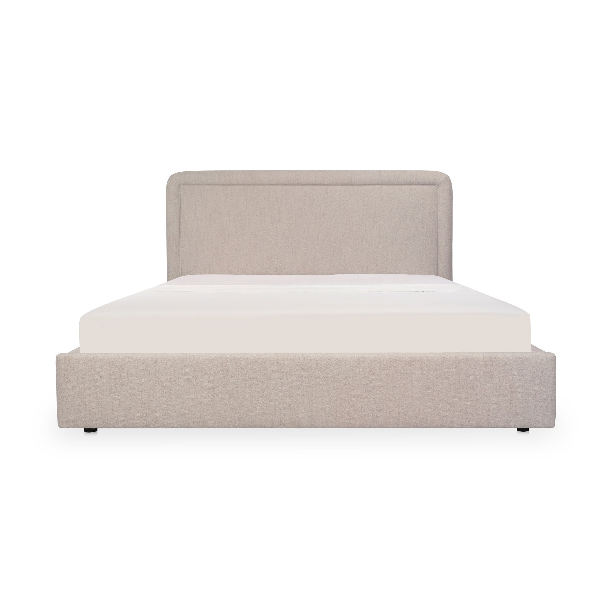Simon King Storage Bed Flecked Beige, by Moe's Home, 7'6.55" width x 4'3.18" height x 7'4.98" depth View 1