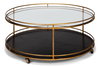 Trolley Round Cocktail Table, by Sarreid, 3'6" length x 3'6" width x 1'5" height thumbnail 2
