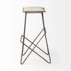 Katniss 30' Total Height Cream Fabric Seat Gold Metal Frame Bar Stool thumbnail 4