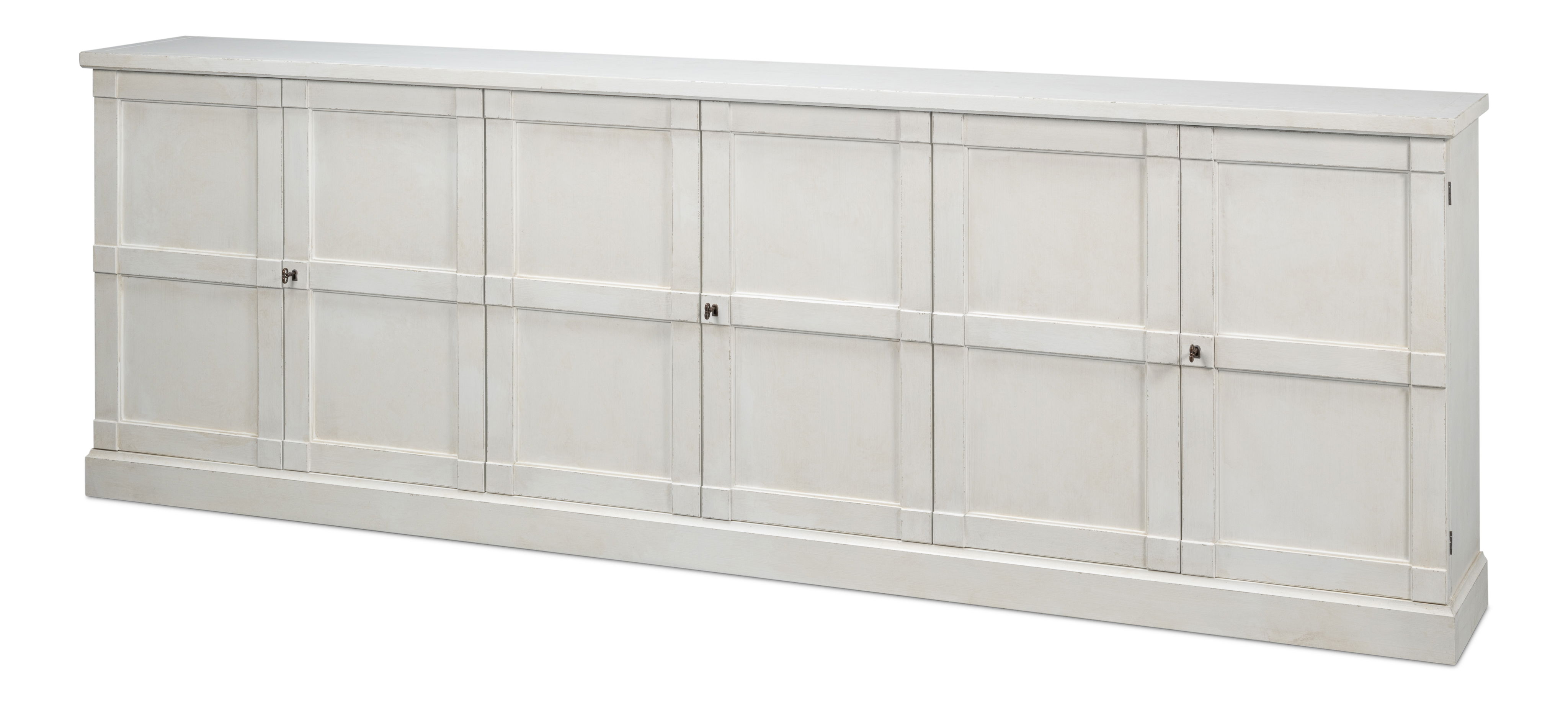 Luciana 6 Dr Buffet,112',St.Wh,Wood Dr, Cabinets & Sideboard by Sarreid, 112" length x 15" width x 38" height View 1