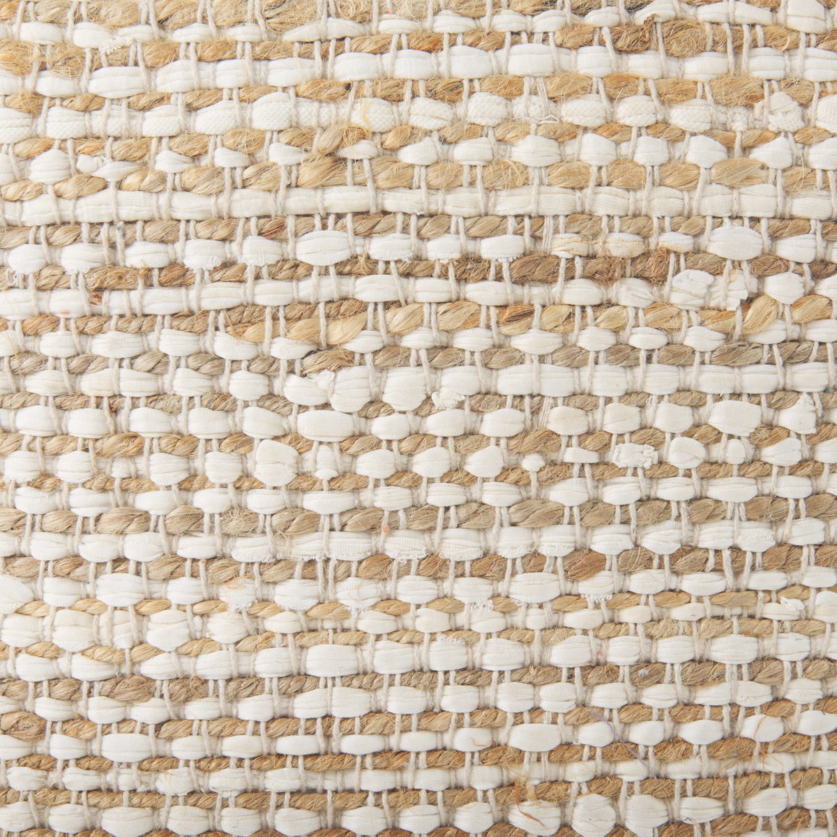 Ekani  Cream/Beige Cotton Pouf, Ottoman by Mercana, 16" length x 16" width x 16" height View 3