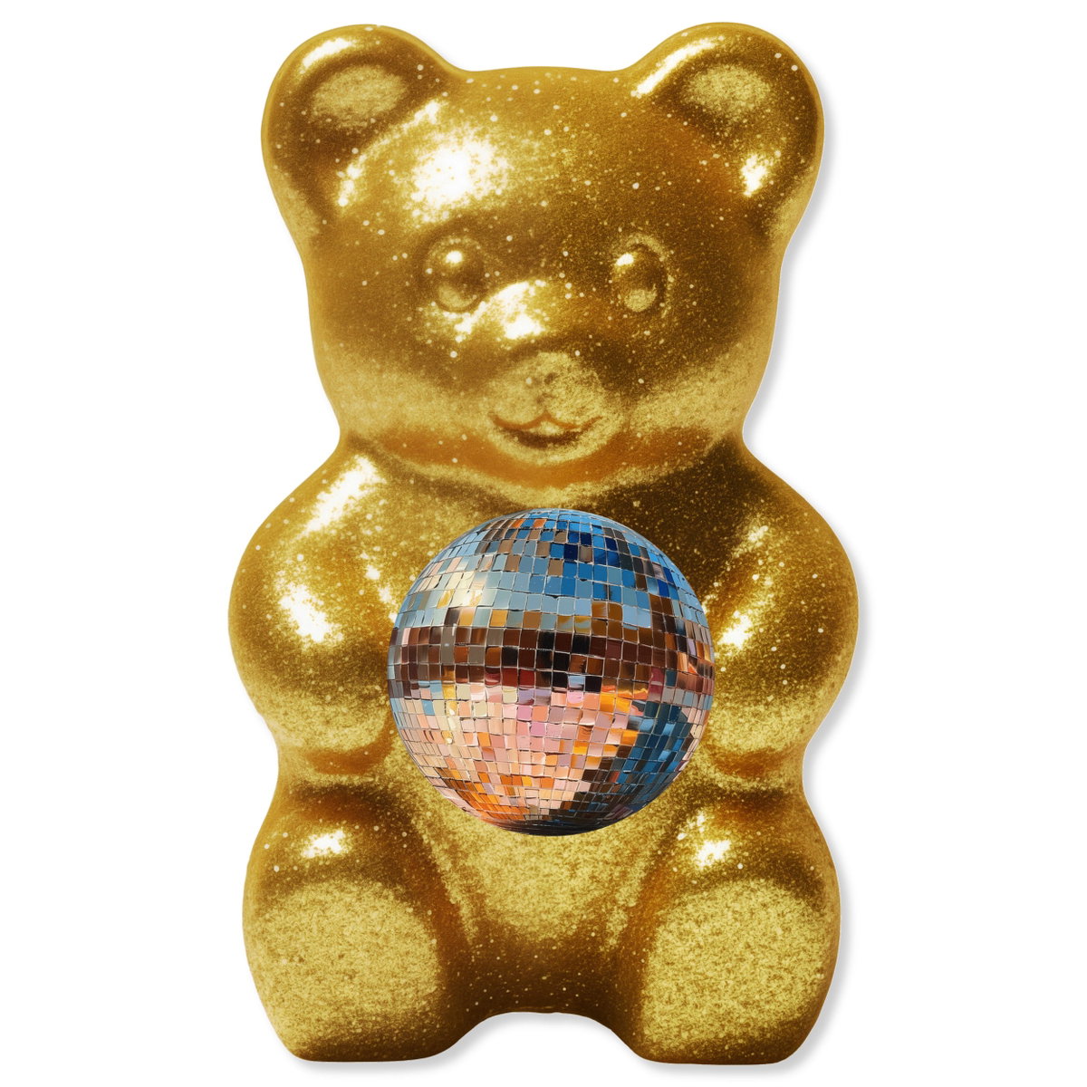 Gummy Bear Gold with Disco Ball (No Embellishment), Art by Oliver Gal,  15x10 View 1