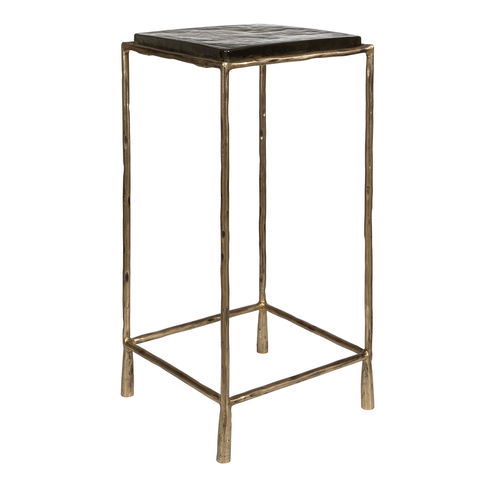 Ovard Antiqued Gold Accent Table