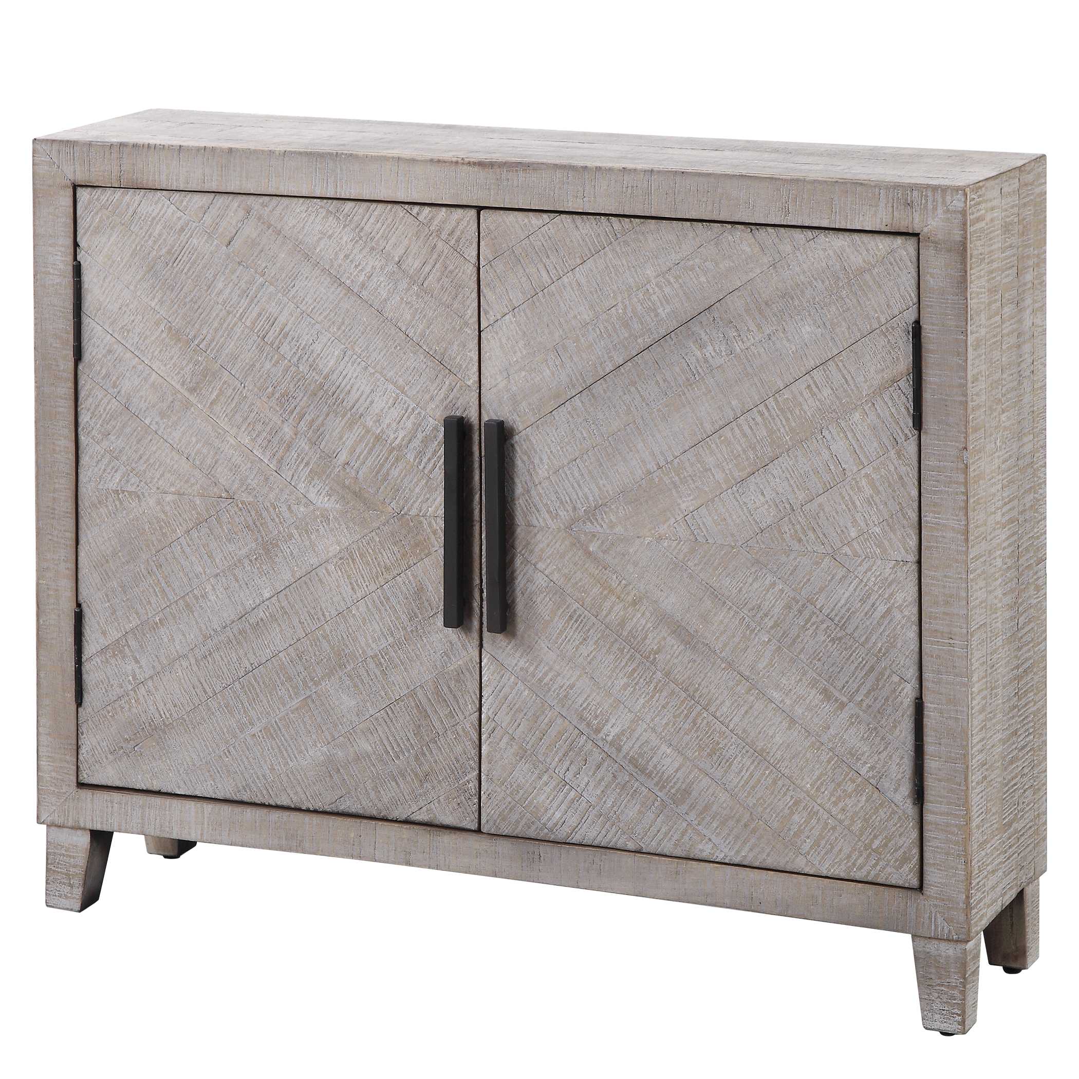 Adalind White Washed Accent Cabinet, Furniture by Uttermost, 40" width x 31.75" height x 11" depth View 5