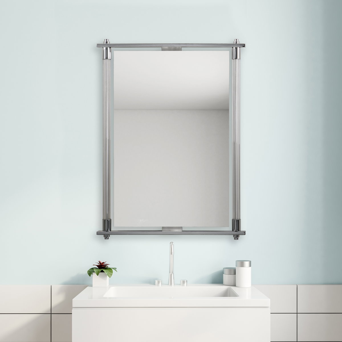 Adara Vanity Mirror, by Uttermost, 2'1.75" width x 2'9.5" height x 2" depth View 2