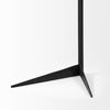 Ballatine II 15L x 15W x 27L White Marble Round Top White with Black Metal Base Accent Table thumbnail 8
