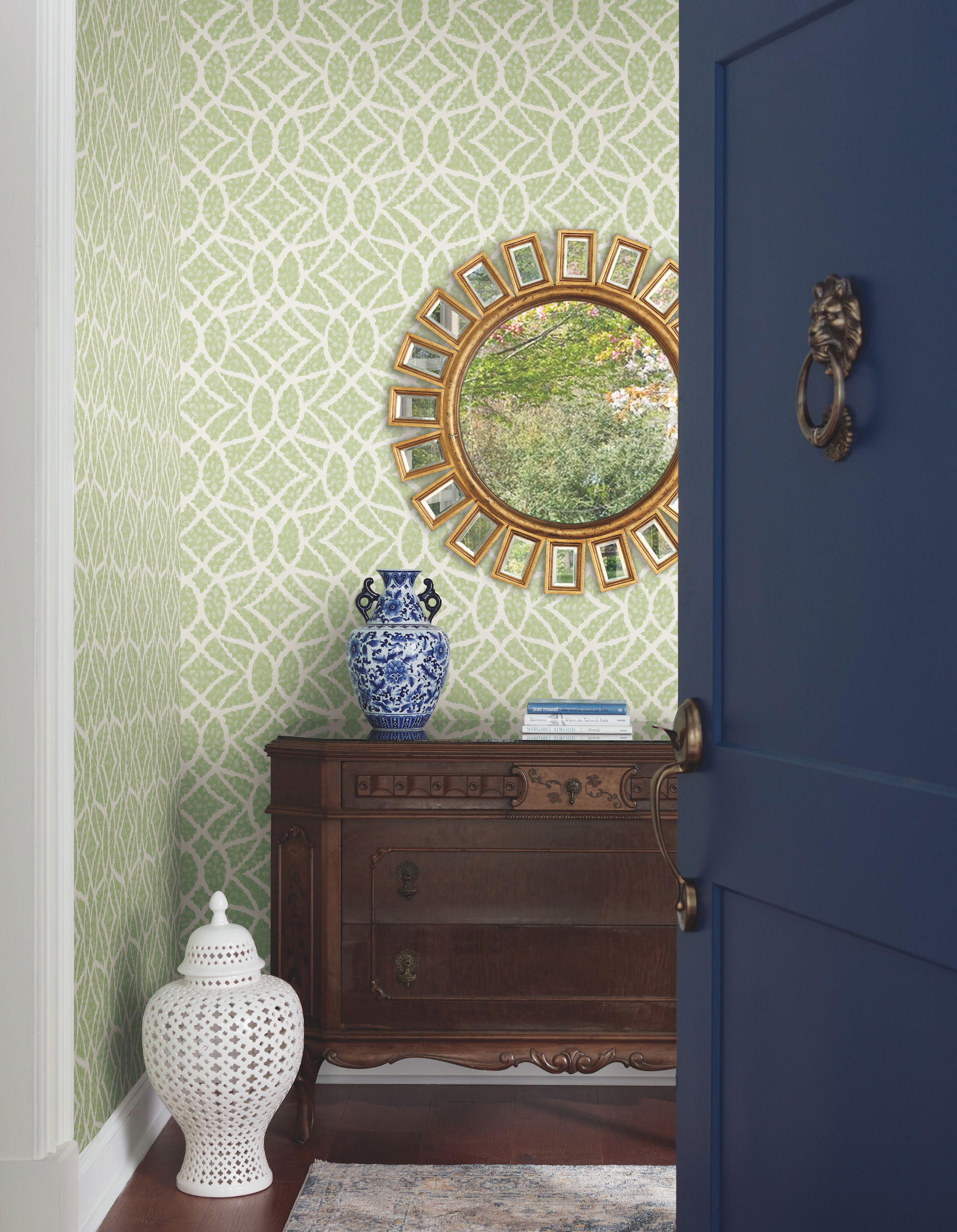Boxwood Garden Light Green Wallpaper large image 