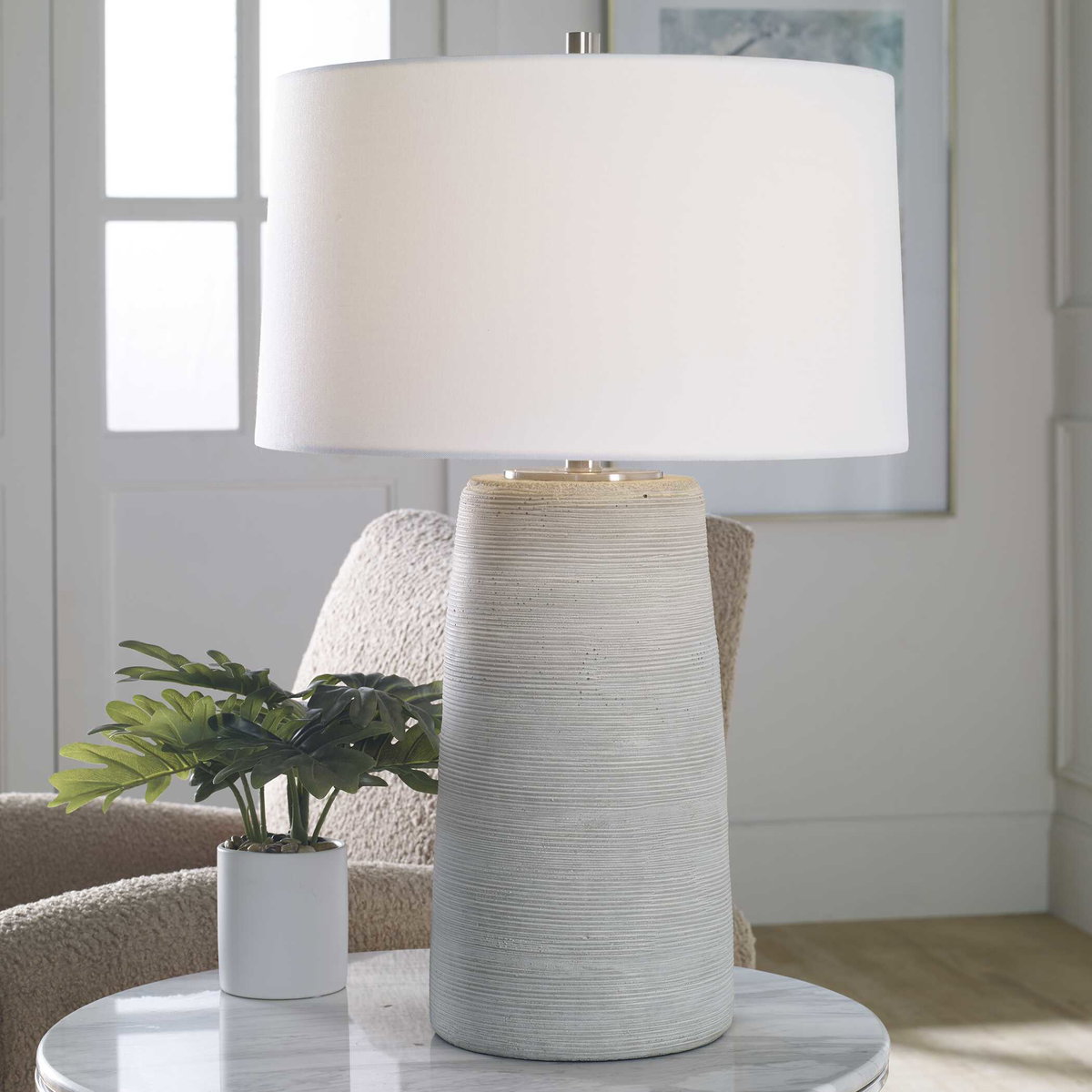 Mountainscape Ceramic Table Lamp, by Uttermost, 18" width x 27.5" height x 18" depth View 2