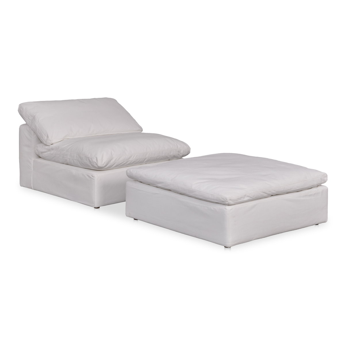 Terra Condo Ottoman Cream White, by Moe's Home, 38" width x 19" height x 38" depth View 5
