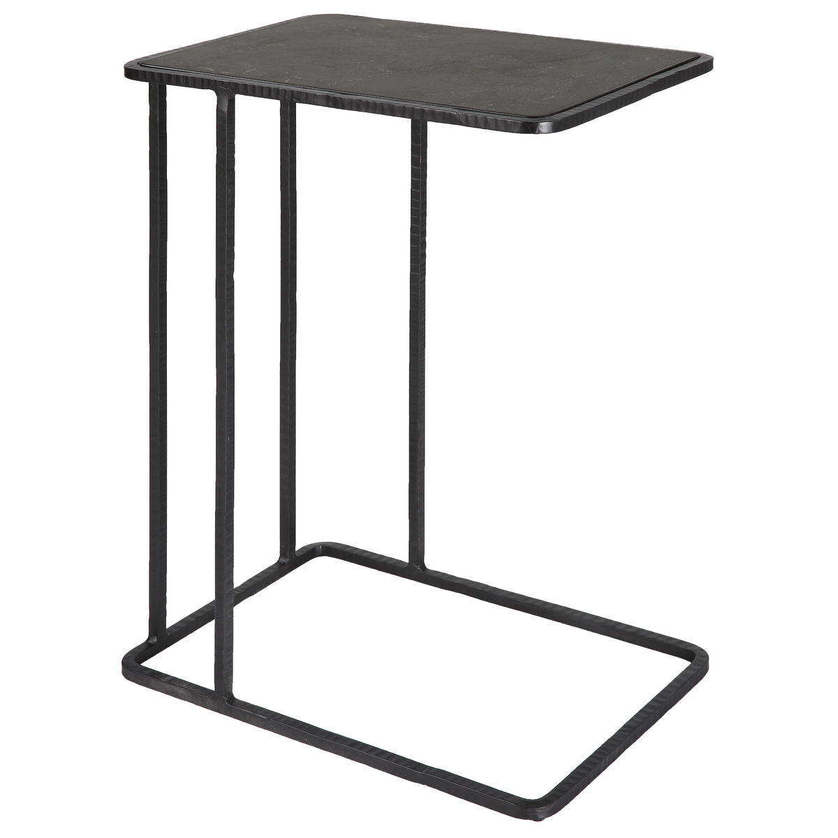Cavern Stone & Iron Accent Table, Side & End Table by Uttermost, 17.9" width x 24" height x 12" depth View 1