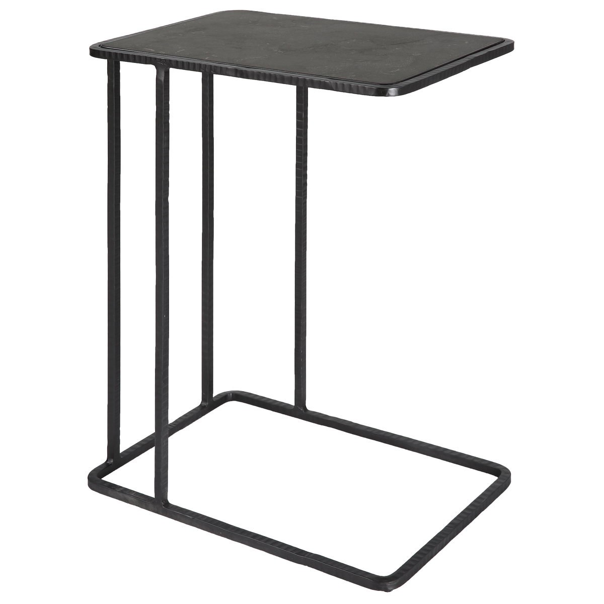 Cavern Stone & Iron Accent Table, Side & End Table by Uttermost, 17.9" width x 24" height x 12" depth View 1