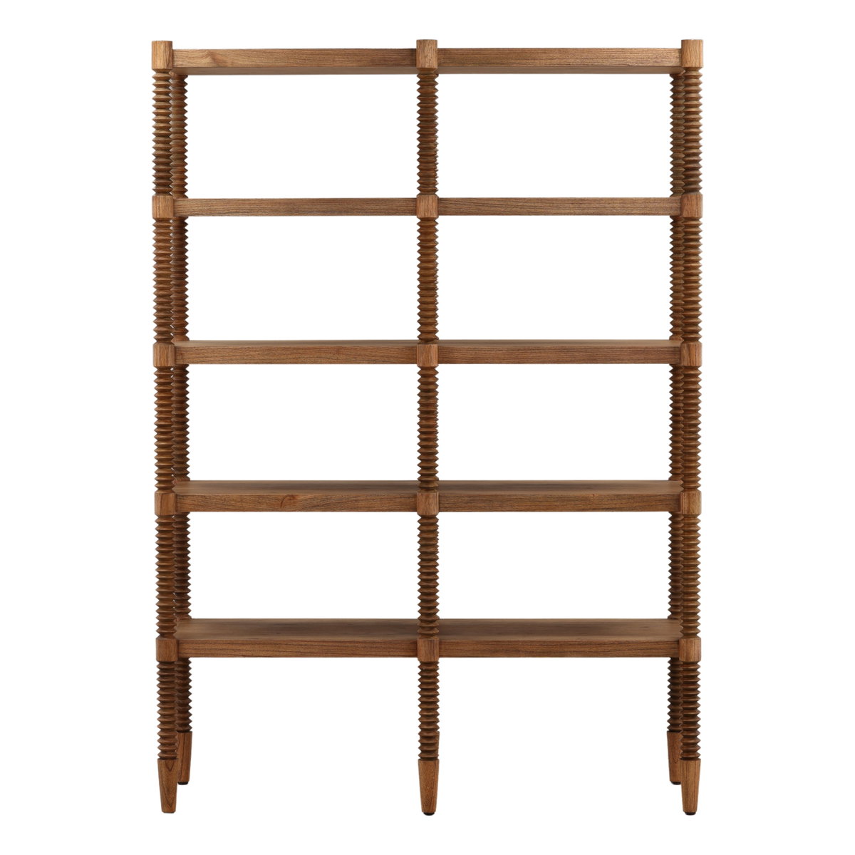 Fernandez Bookcase Brown, Shelving & Bookcase by Dovetail, 59.68" width x 85" height x 20" depth View 2