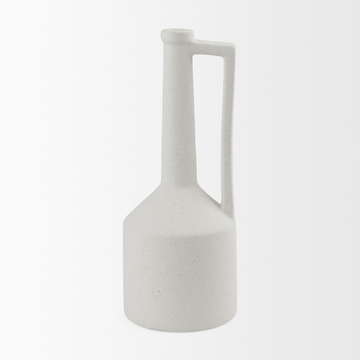 Burton 17.1H Large White Ceramic Jug Vase, by Mercana, 6.1" length x 6.1" width x 15.55" height View 5