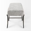 Ayla 55L x 17.6W x 18H Dark Gray Fabric Seat with Dark Nickel Metal Frame Bench thumbnail 4