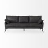 Cochrane 82L x 33W x 32.3 Black Leather Three Seater Sofa, Sofas & Sectional by Mercana, 82" length x 33" width x 32" height thumbnail 7