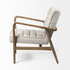 Ajax II Cream Fabric with Brown Wooden Frame Accent Chair thumbnail 5