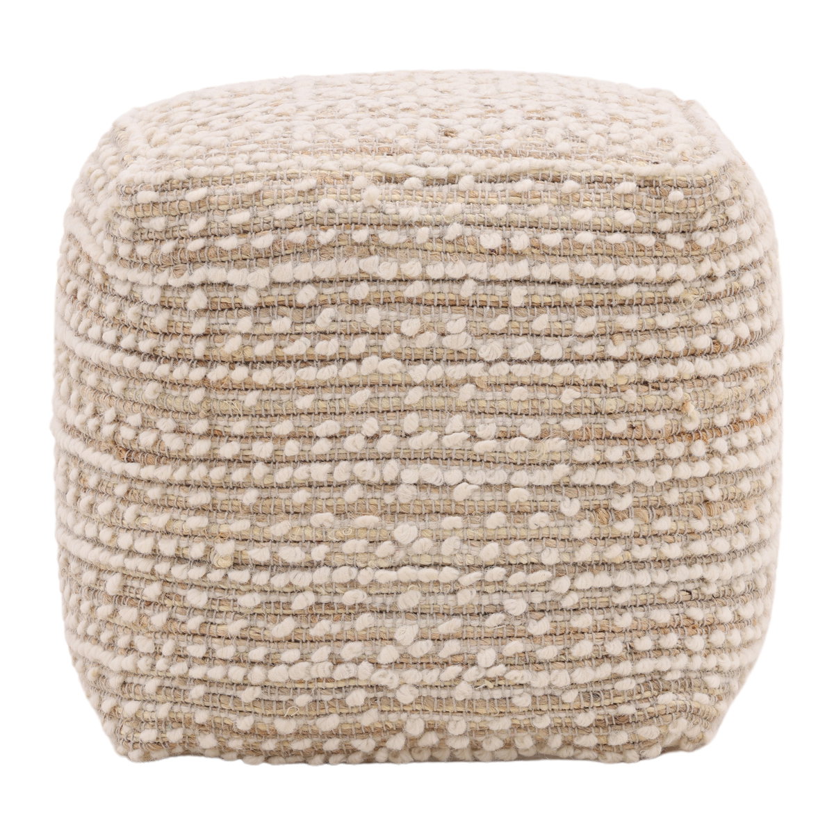 Yuri Pouf Ivory, Ottoman by Dovetail, 16" width x 18" height x 16" depth View 2