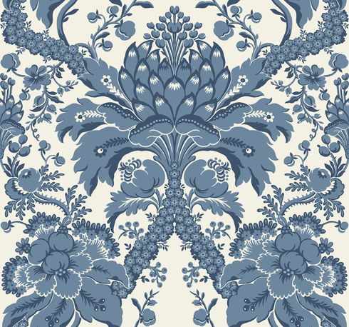 French Artichoke Dam Blue Wallpaper