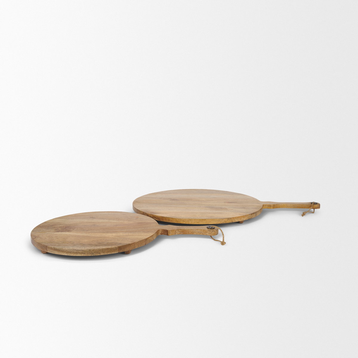 Karana Natural Solid Wood Round Serving Boards, Decorative Tray by Mercana, 32.5" length x 22.5" width x 1.5" height View 3