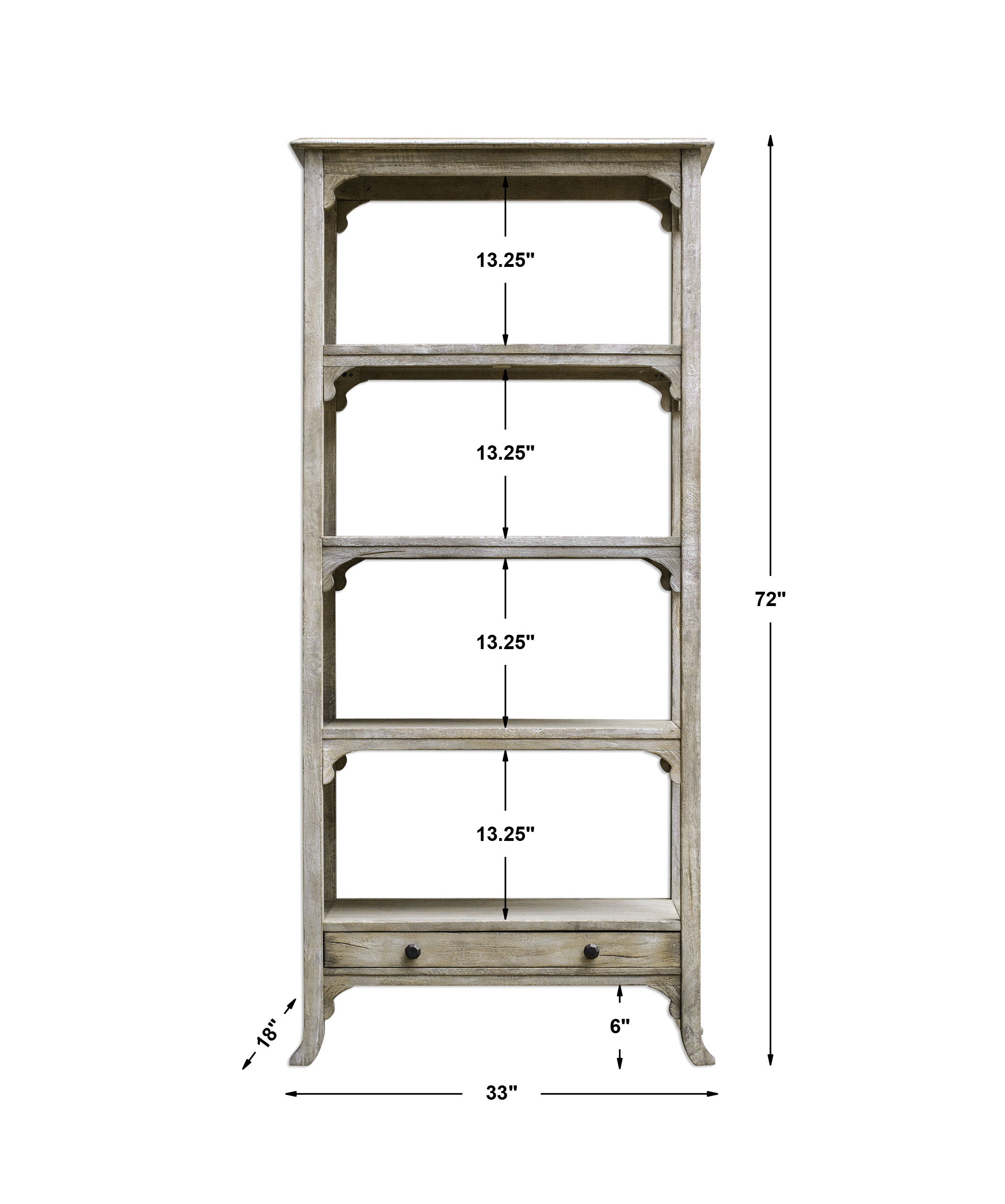 Bridgely Aged White Etagere large image 