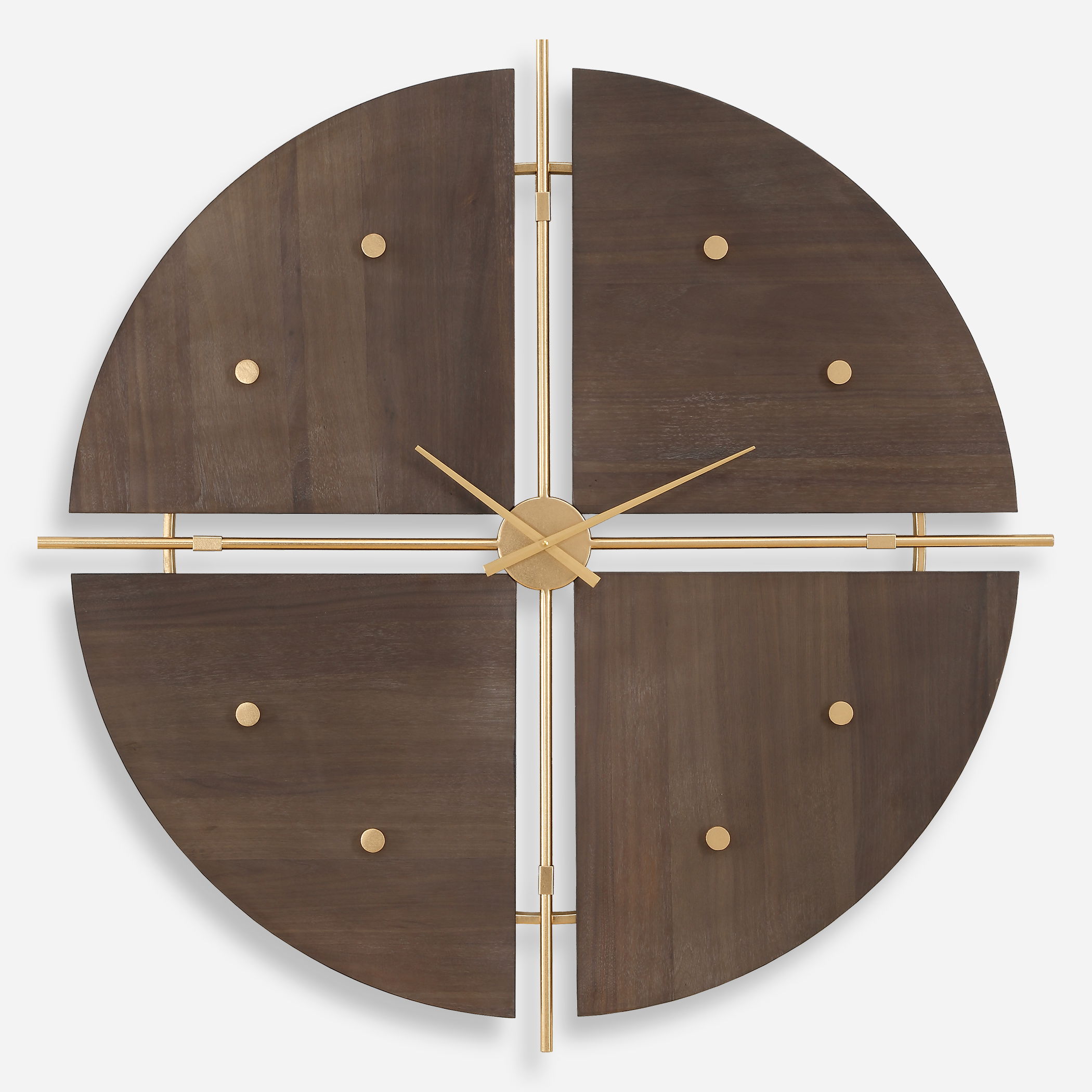 Walnut Elegance Wall Clock, by Uttermost, 42.12" width x 42.12" height x 2.62" depth View 1
