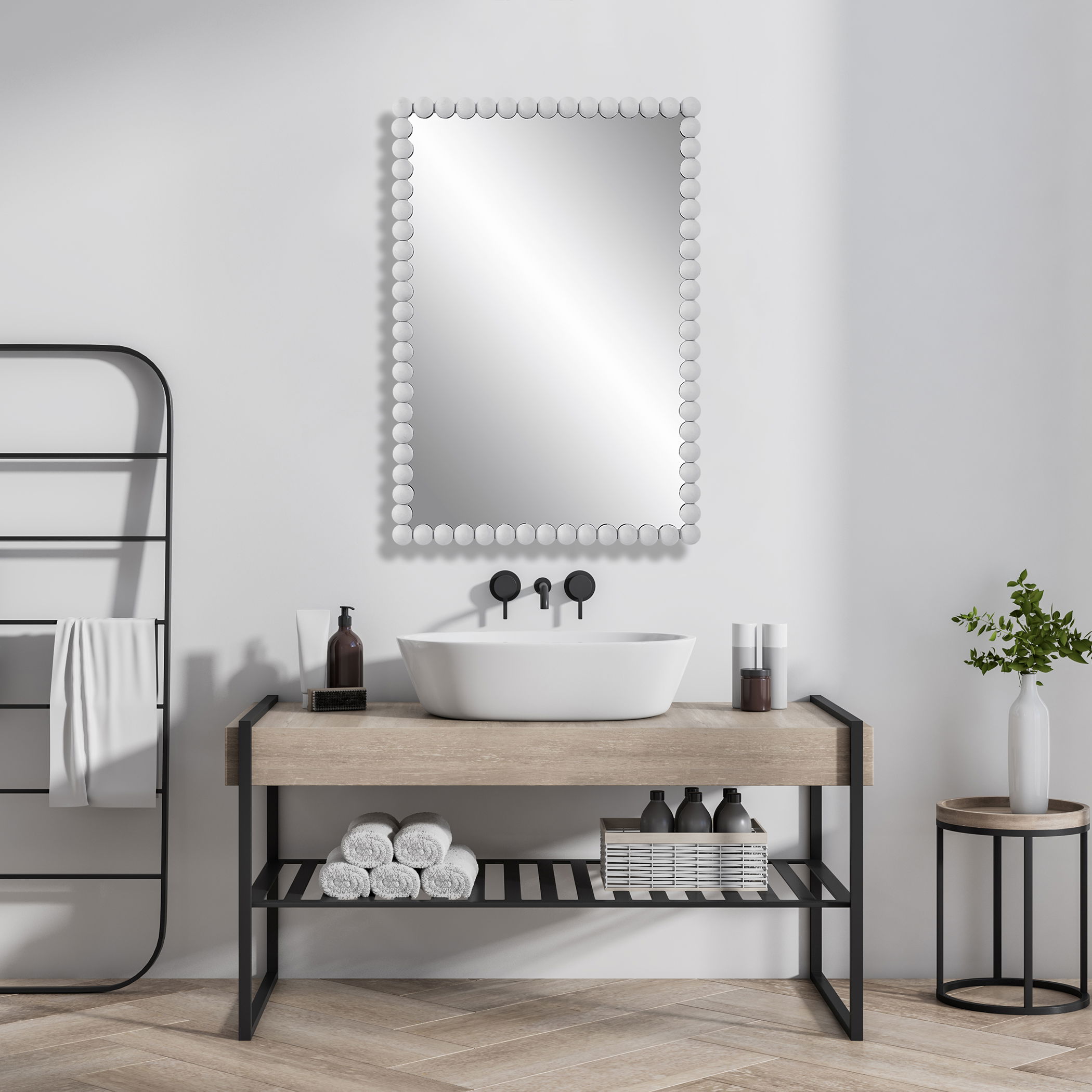 Serna White Vanity Mirror large image 