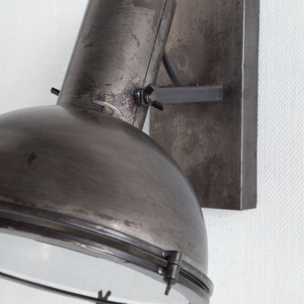 Taza 10.3x12 Gray Metal Dome Shade Wall Sconce, by Mercana, 10.25" length x 12" width x 12" height View 5