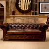 Castered Chesterfield Sofa, by Sarreid, 3'2" length x 7'5" width x 2'8" height thumbnail 16