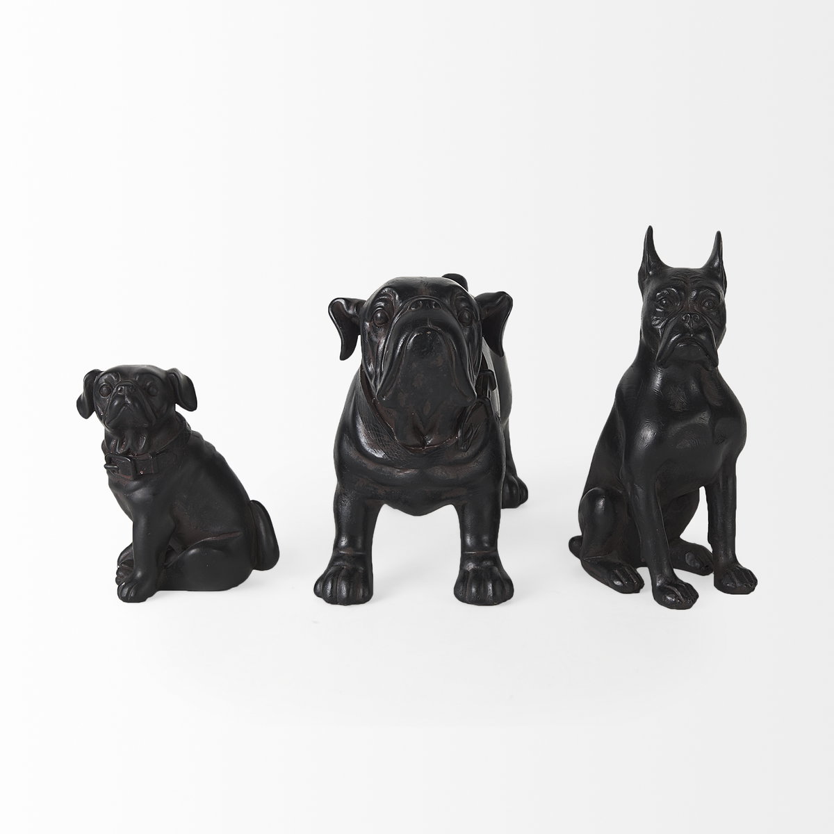 Hugo 5L x 13W Black Resin Bulldog, Decorative Object by Mercana, 5" length x 12.99" width x 8.27" height View 7