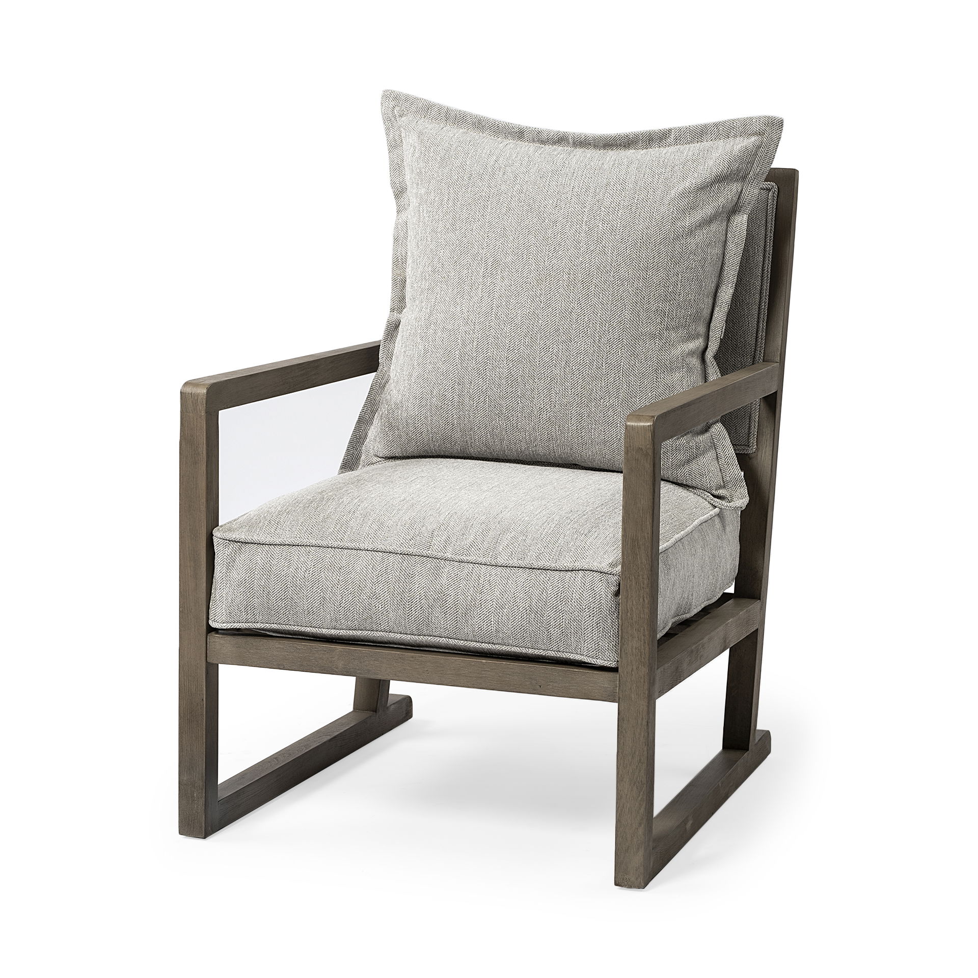 Sherlock Frost Gray Wood Frame Accent Chair large image 