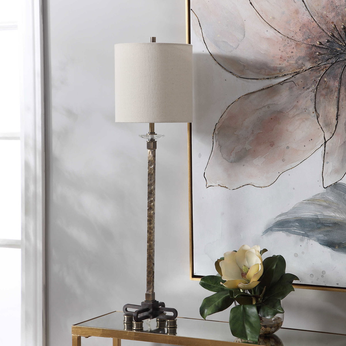 Parnell Industrial Buffet Lamp, Table Lamp by Uttermost, 9" width x 33.75" height x 9" depth View 5
