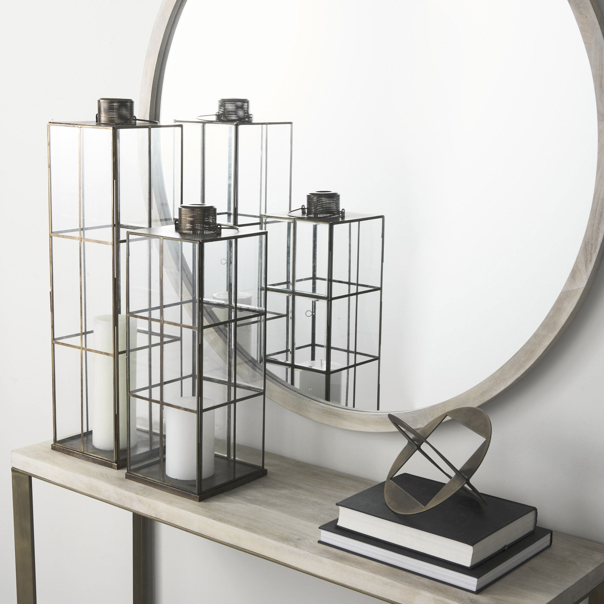 Grimwig (Large) 8L x 8W x 31H LANTERN with SHEET BASE WITHOUT BEVEL, Lighting by Mercana, 8.27" length x 8.27" width x 31.1" height View 3